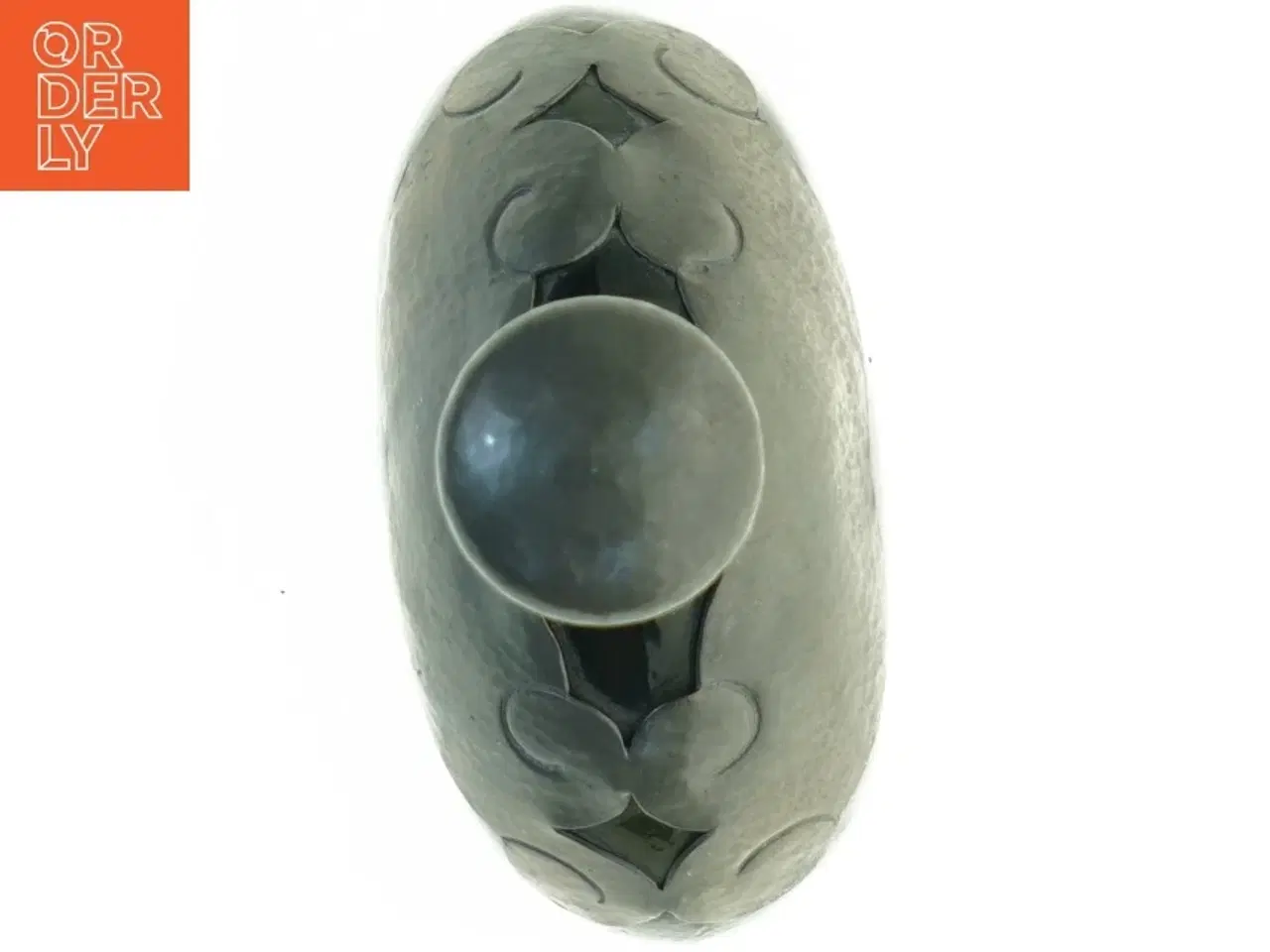 Billede 4 - Antik Tindekoreret Glasdekantér flaske med dekorativt mønster og prop (str. 24 x, 14 cm)