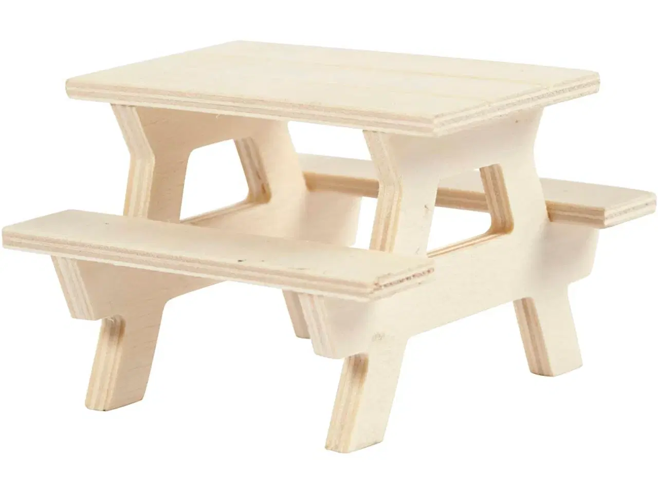 Billede 1 - Bord/bænkesæt, H: 5,5 cm, L: 8 cm, B: 8 cm, 1 stk.