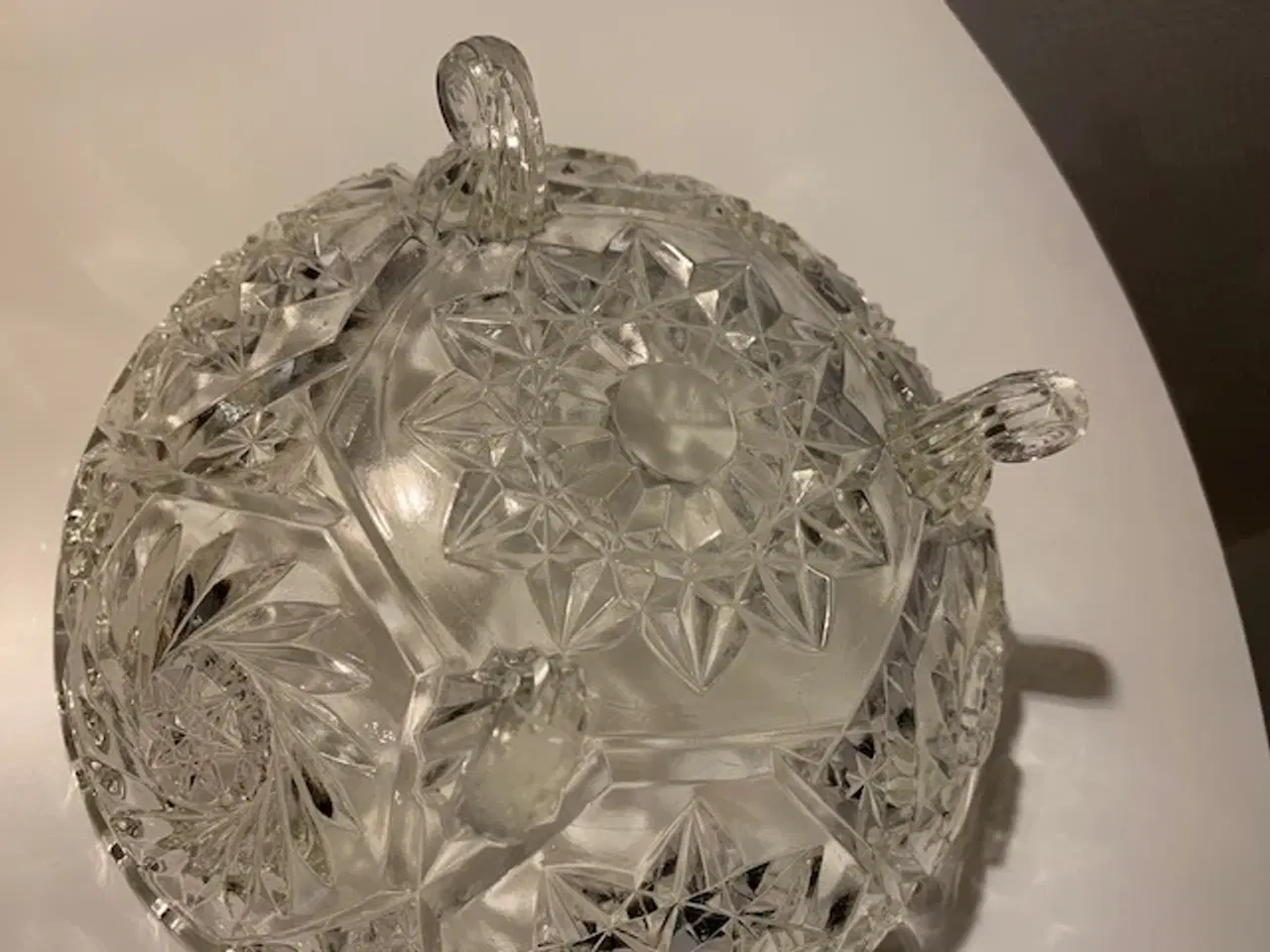 Billede 4 - Krystal skål på 3 fødder, stor - retro
