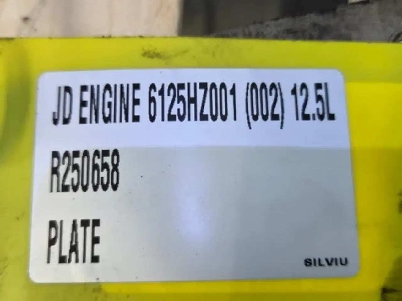 Billede 2 - John Deere 6125HZ001 Plade R250658