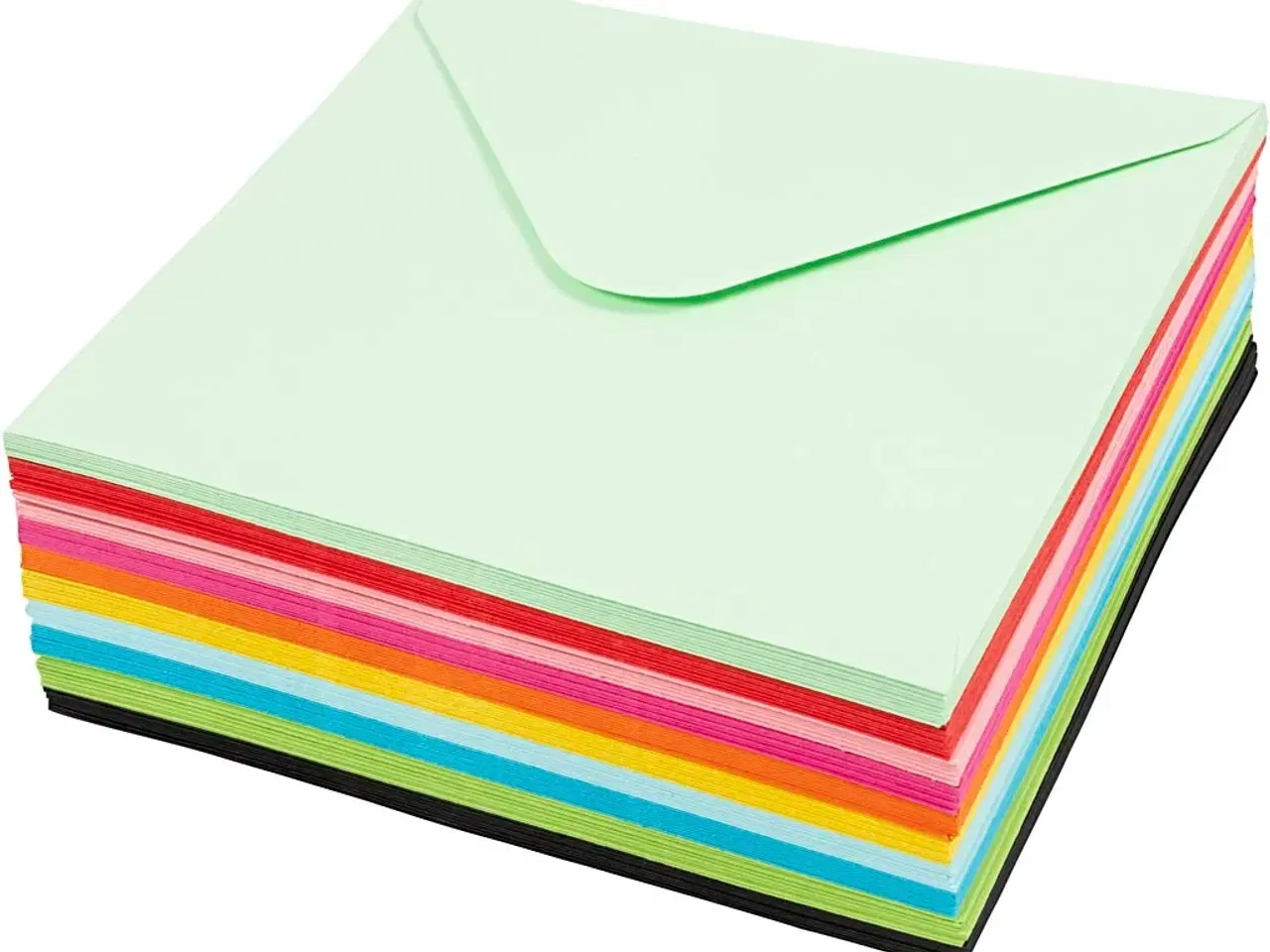 Billede 1 - Kulørte kuverter, kuvert str. 16x16 cm, 80 g, ass. farver, 10x10stk./ 1 pk.