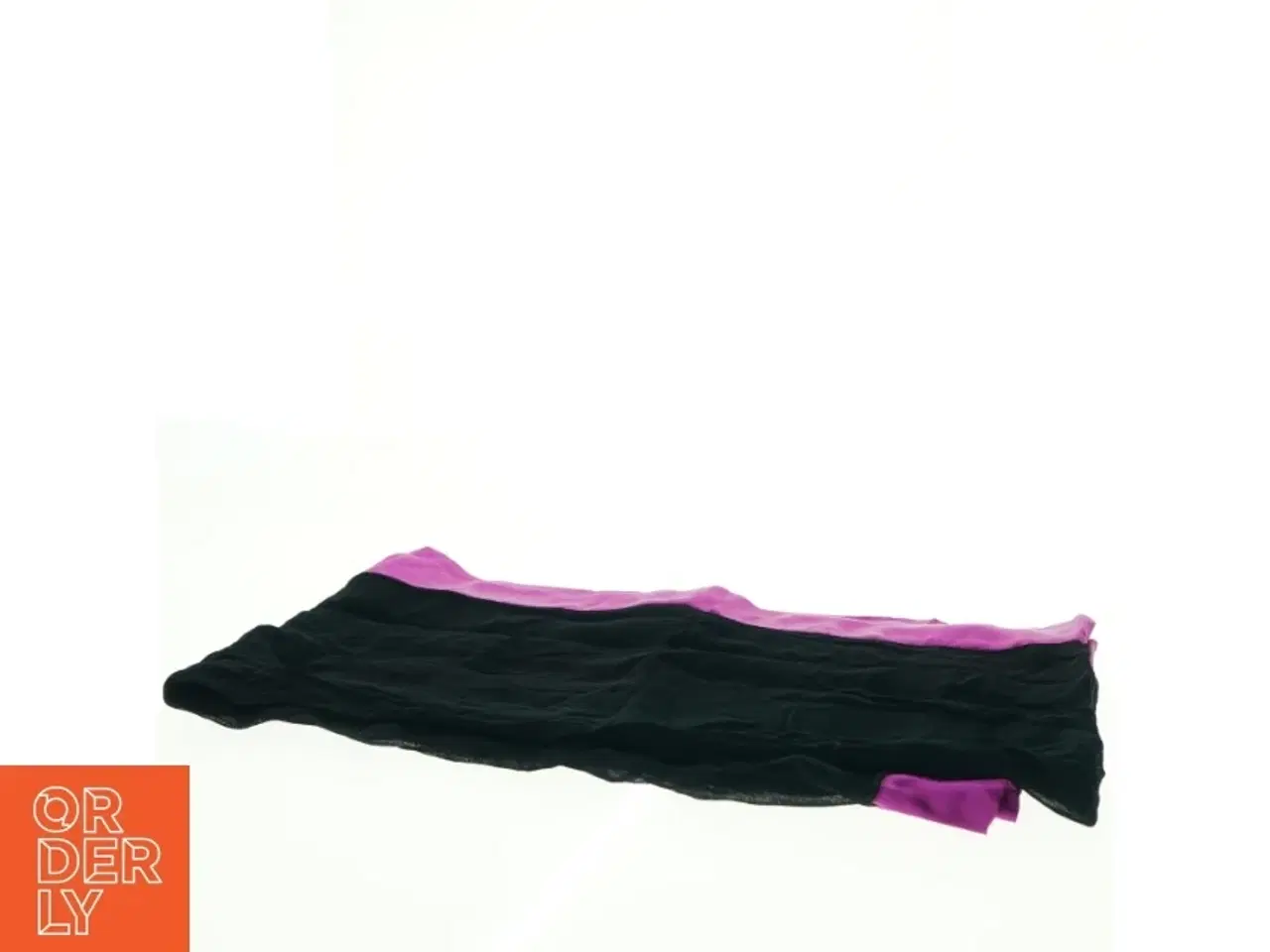 Billede 1 - Sort halstørklæde med pink kant fra Masai (str. 50 x 175 cm)