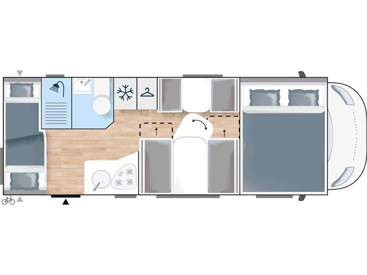 Billede 33 - 2019 - Chausson Flash C 656   UNDER KLARGØRING! 7.prs. autocamper, med god plads - Synet i 2025, 150Hk Automatgear, Aircon på bodel.