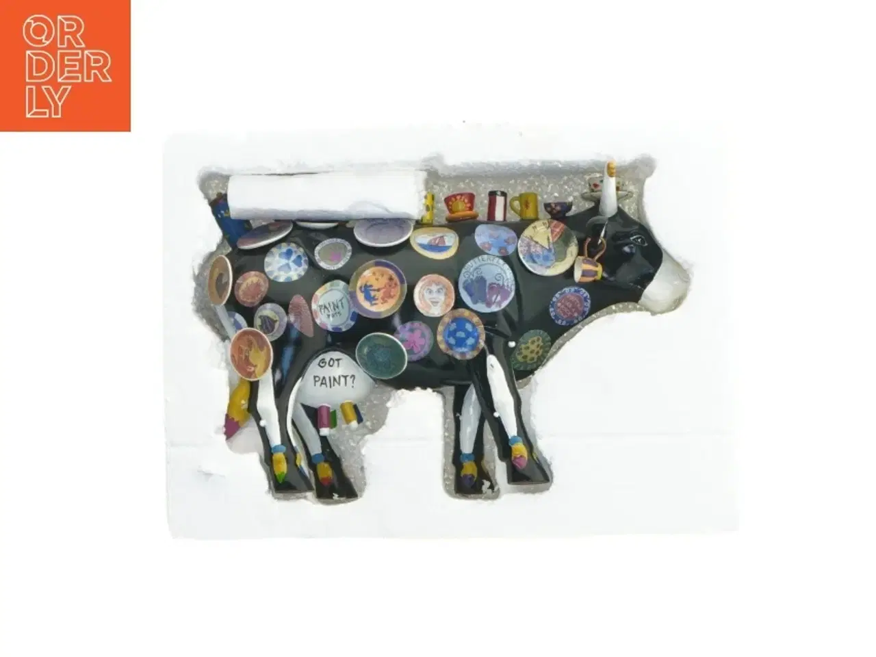 Billede 5 - Dekorativ kofigurine med kopmotiver fra CowParade (str. 20 cm)