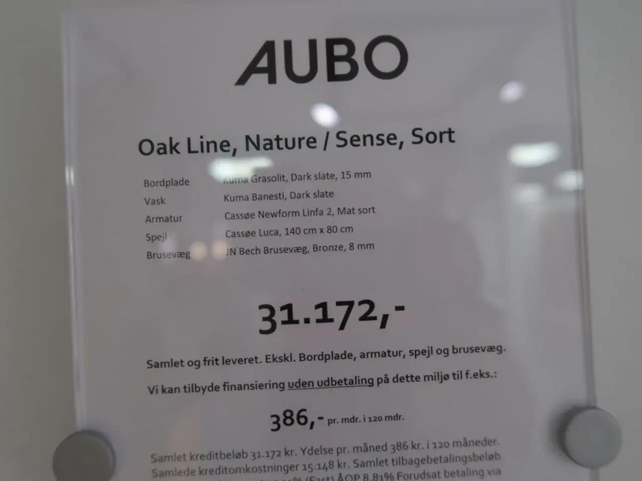 Billede 12 - Badmøbel AUBO Oak Line, Nature / Sense, Sort med armatur