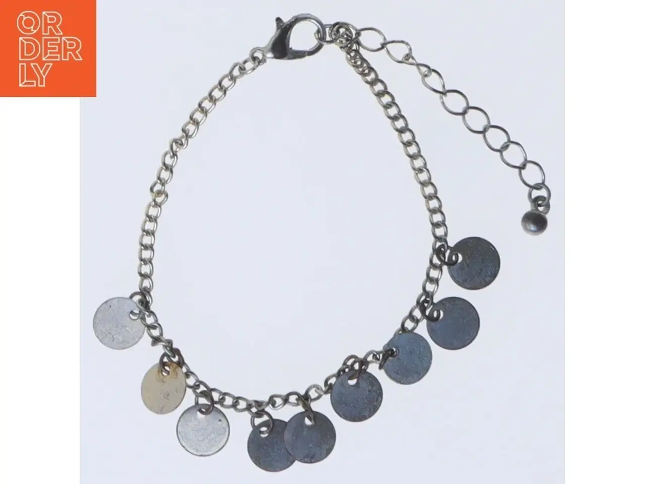 Billede 1 - Armbånd med metalplader (str. 21 cm)