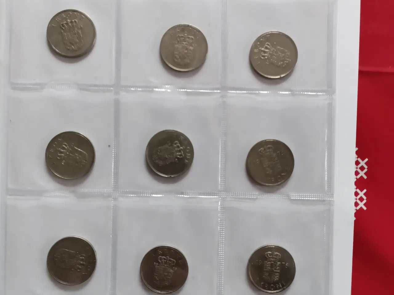 Billede 1 - Danmark 1 kroner 14 stk. alle forskellige