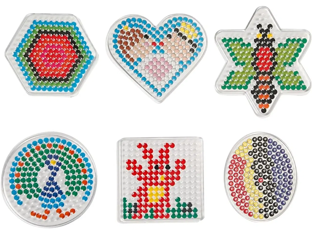 Billede 1 - Sæt med 6 perleplader i akryl - Kreative former