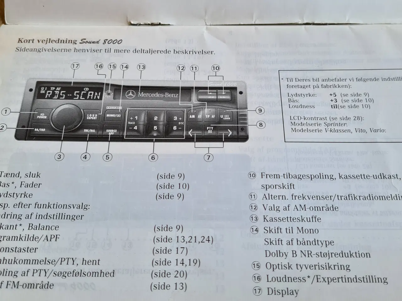 Billede 3 - Betjeningsvejledning  Mercedes Radio