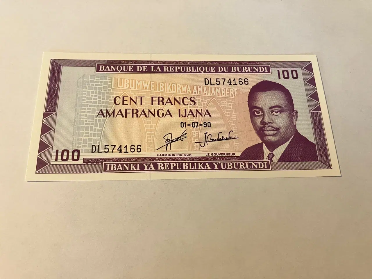 Billede 1 - 100 Francs Burundi 1990