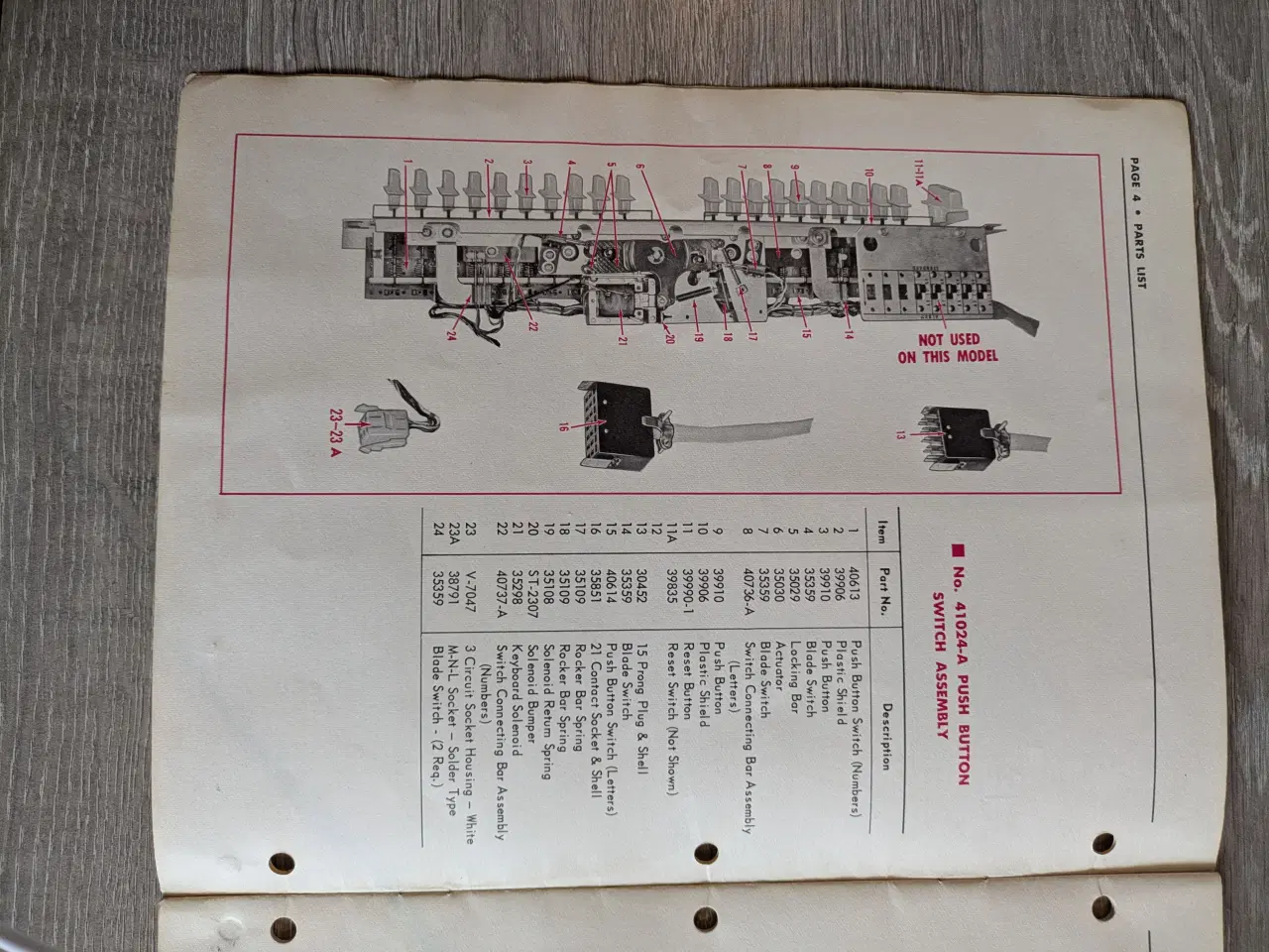 Billede 4 - Jukebox Rock Ola model 429 el diagram / parts list