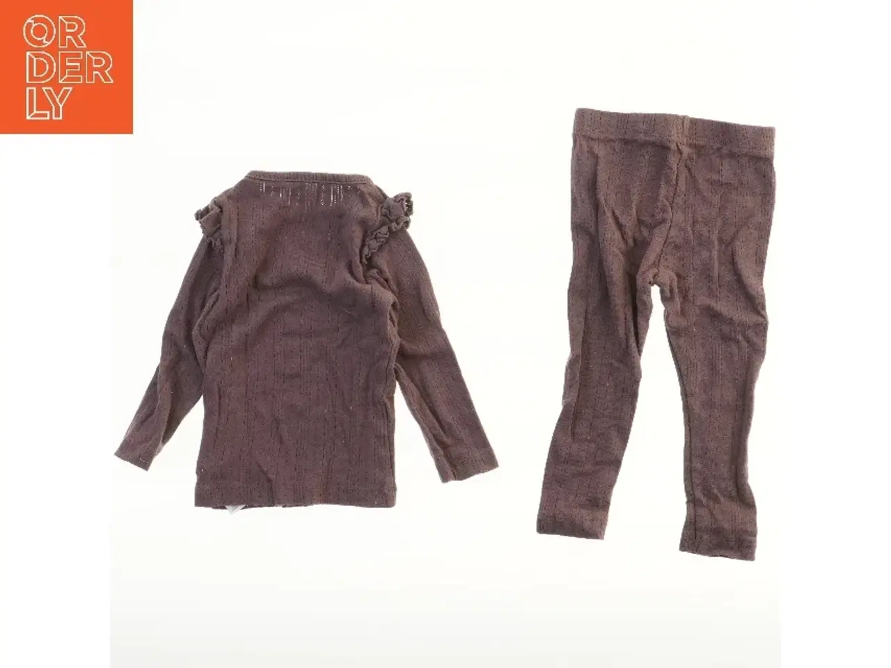 Billede 2 - Brunt børnesæt med bluse og leggings fra Name It (str. 86)