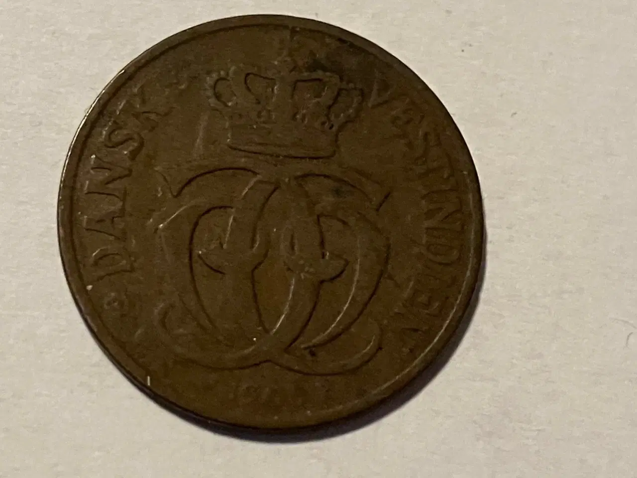 Billede 2 - 1 Cent 5 Bit Dansk Vestindien - Slidt