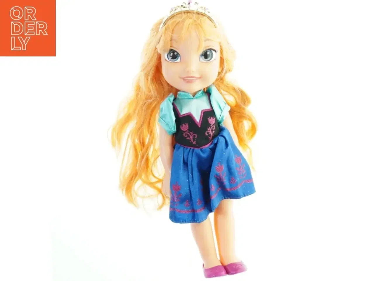 Billede 1 - Dukke med langt hår og krone, Elsa fra Disney (str. 35x10 cm)