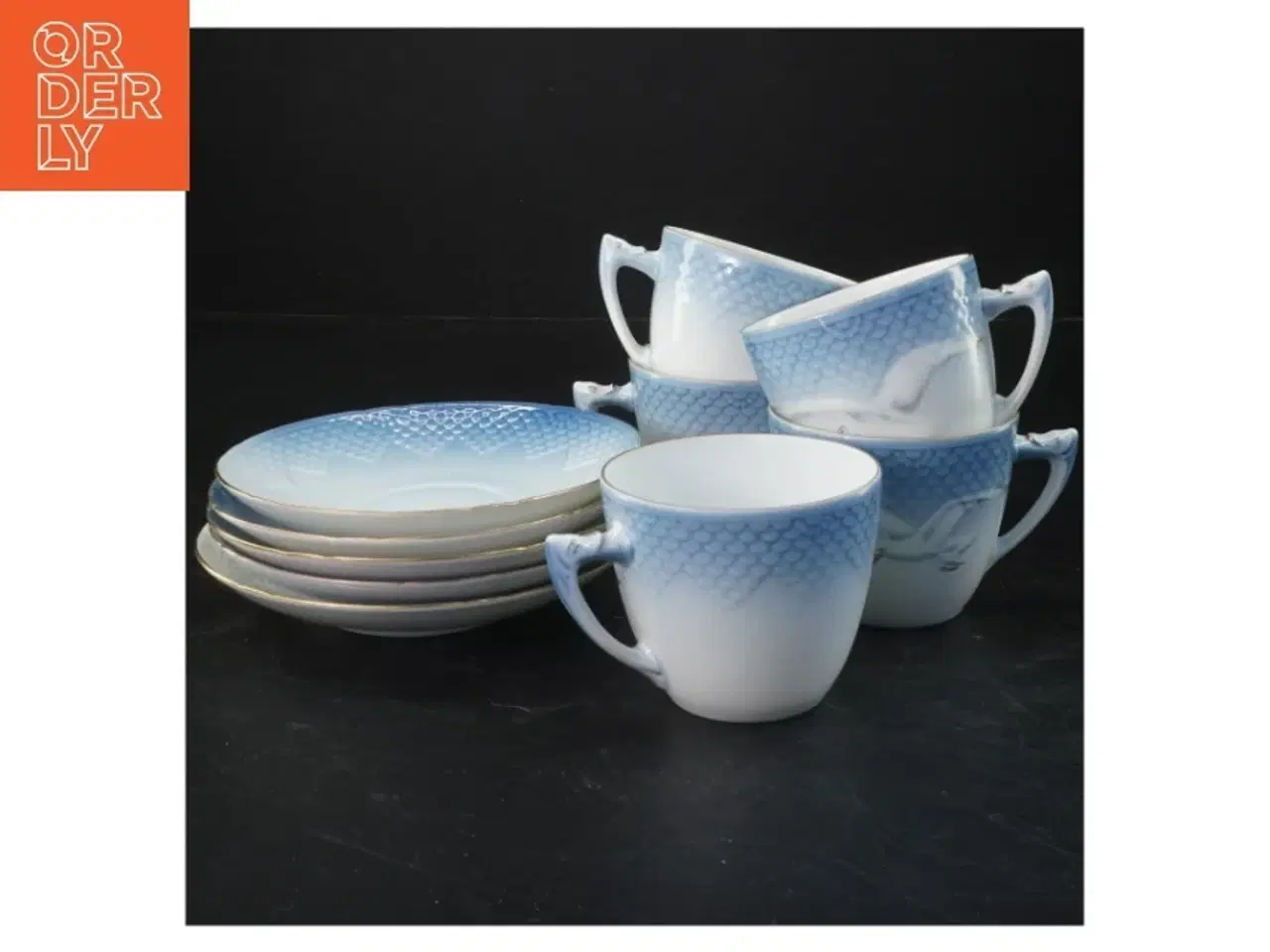 Billede 1 - Mågestel 5 Blå og hvide kaffekopper og tallerkener fra Bing & Grøndahl (str. 6x9,5&ø13,5 cm)