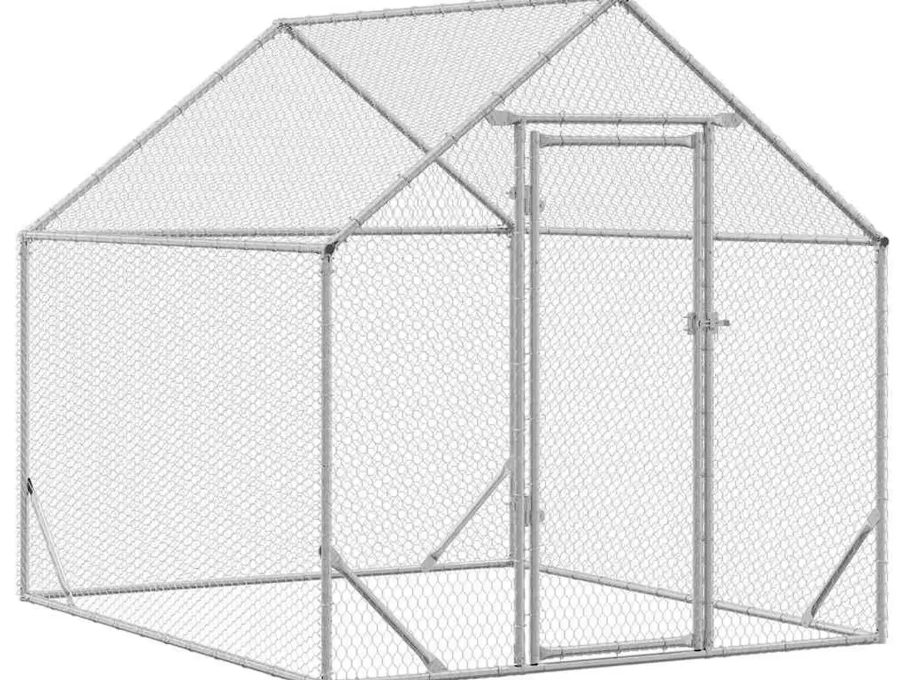 Billede 2 - Hønsebur Sølv 200x170x177cm Galvaniseret stål