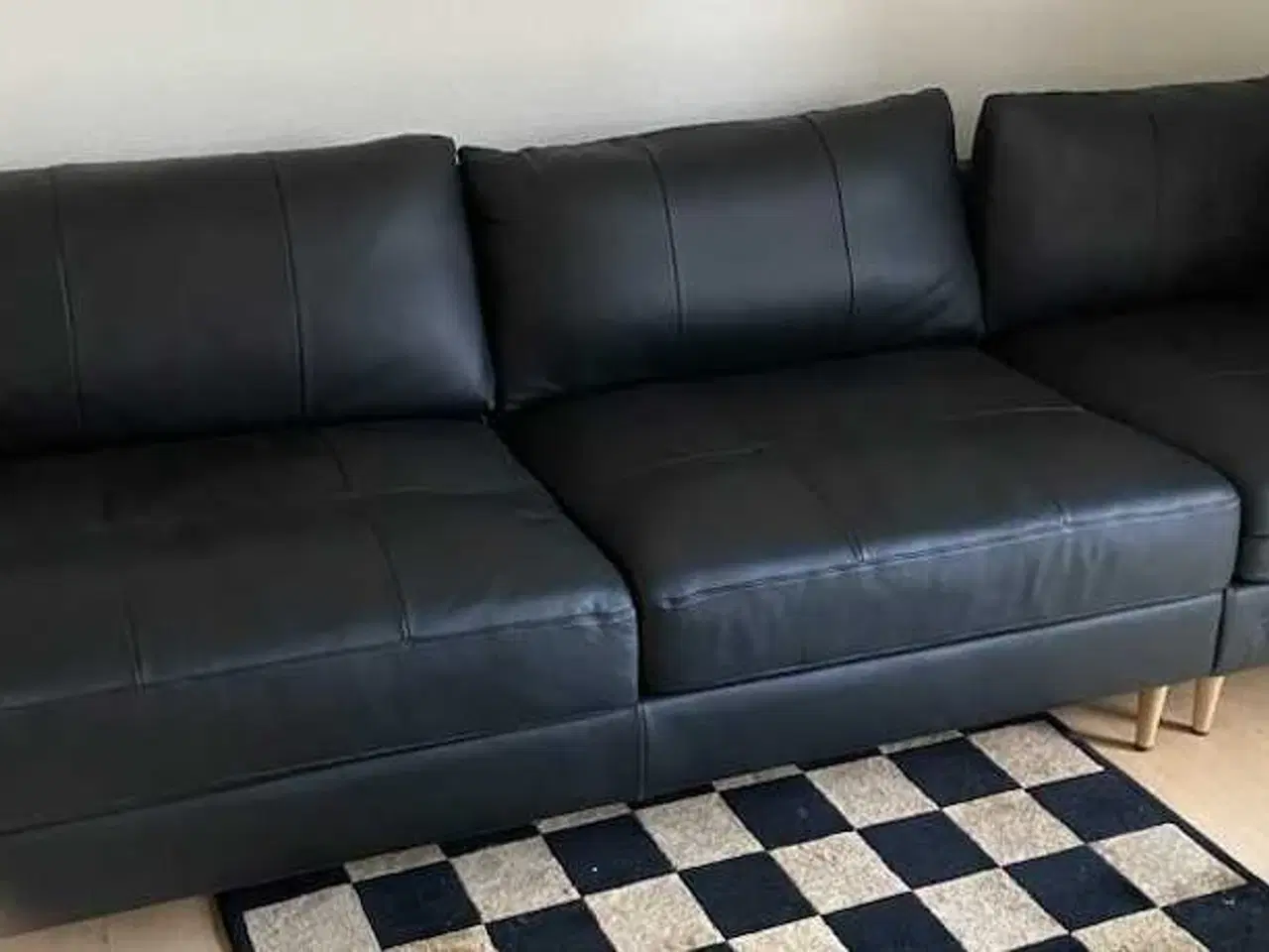 Billede 1 - NY SORT ÆGTE LÆDERSOFA
