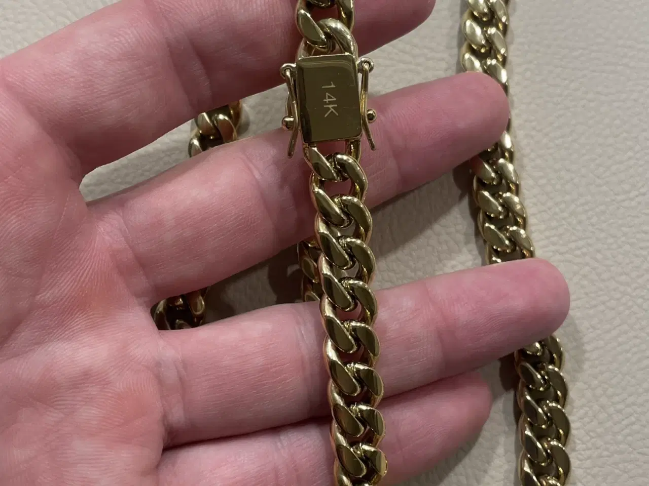 Billede 4 - 10mm goldfilled cuban link sæt