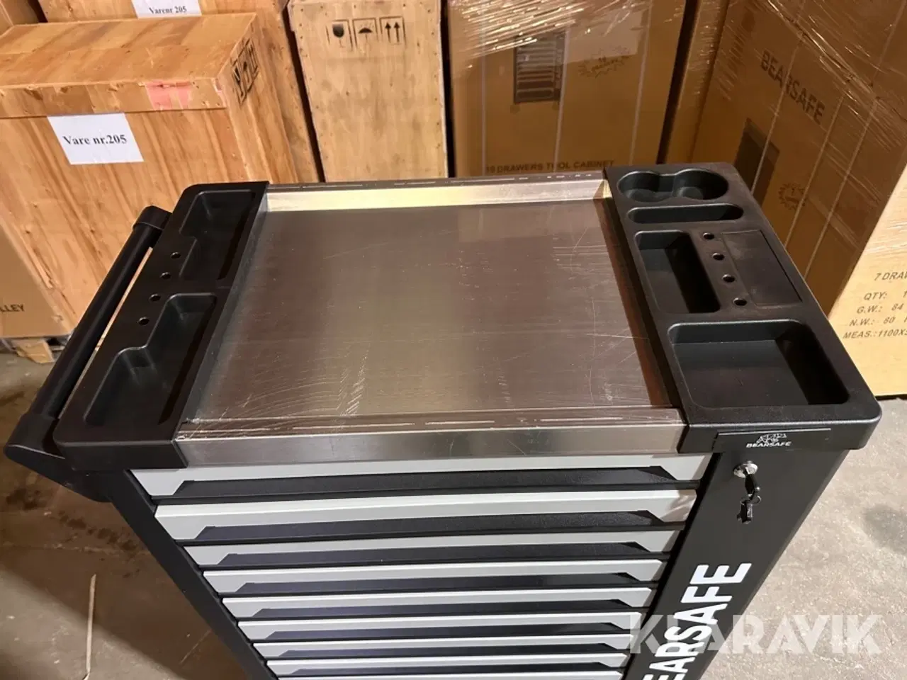 Billede 4 - Værktøjsvogn Bearsafe med 10 skuffer og 258 dele