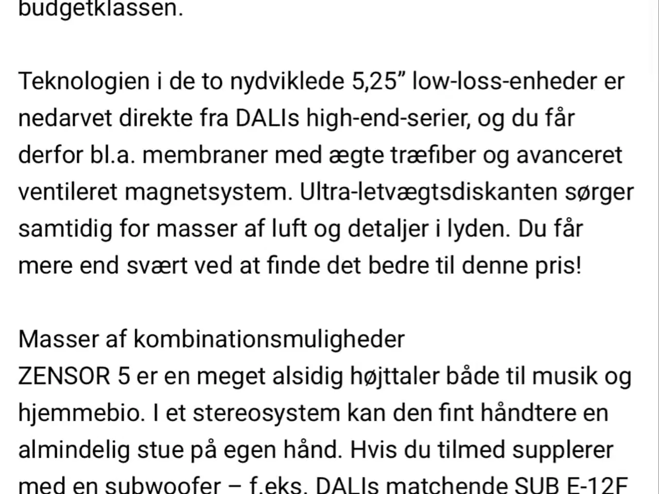 Billede 4 - Dali Zensor 5 gulvhøjtalere