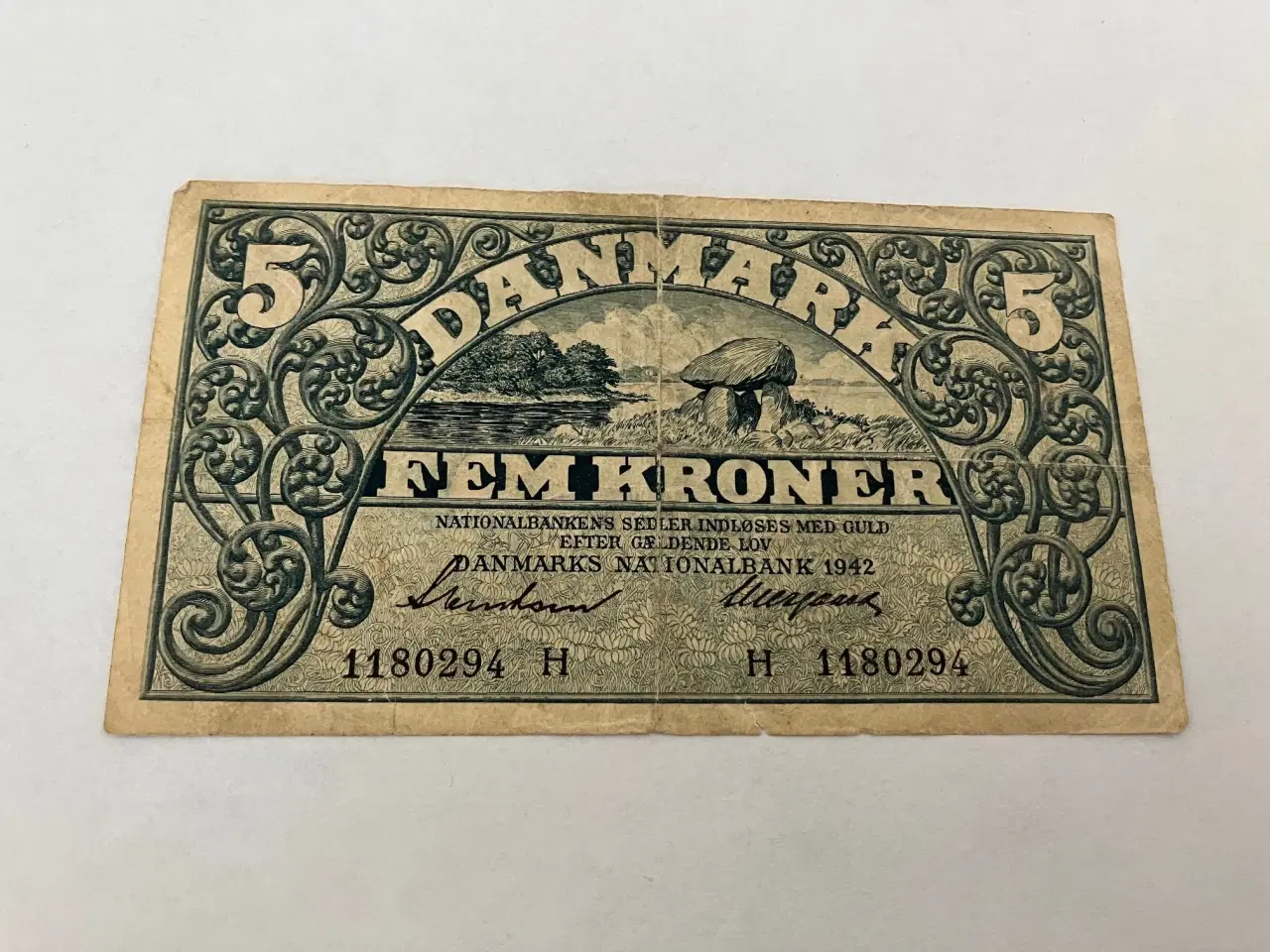 Billede 1 - 5 Kroner 1942 H - Slidt