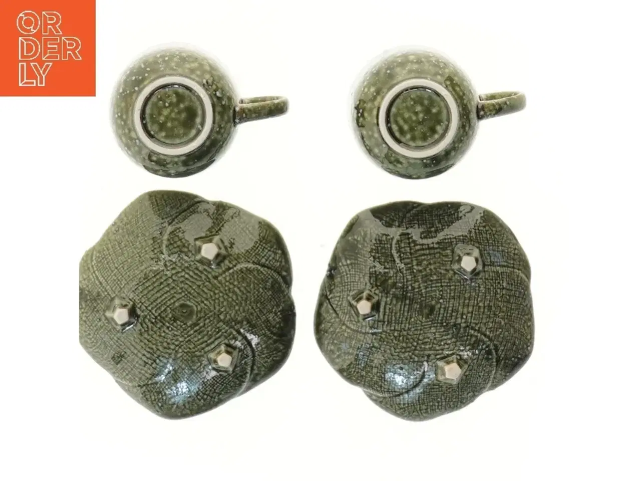 Billede 3 - Grønne tekopper med fat under (str. Ø 11 cm)