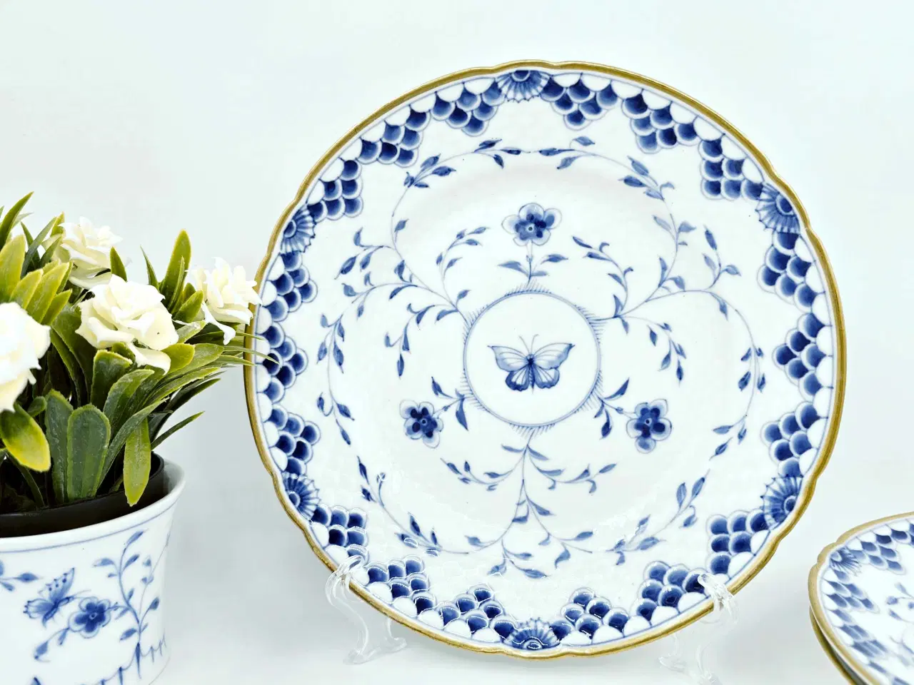 Billede 2 - Dickens Sommerfugl Frokosttallerken Porcelæn 