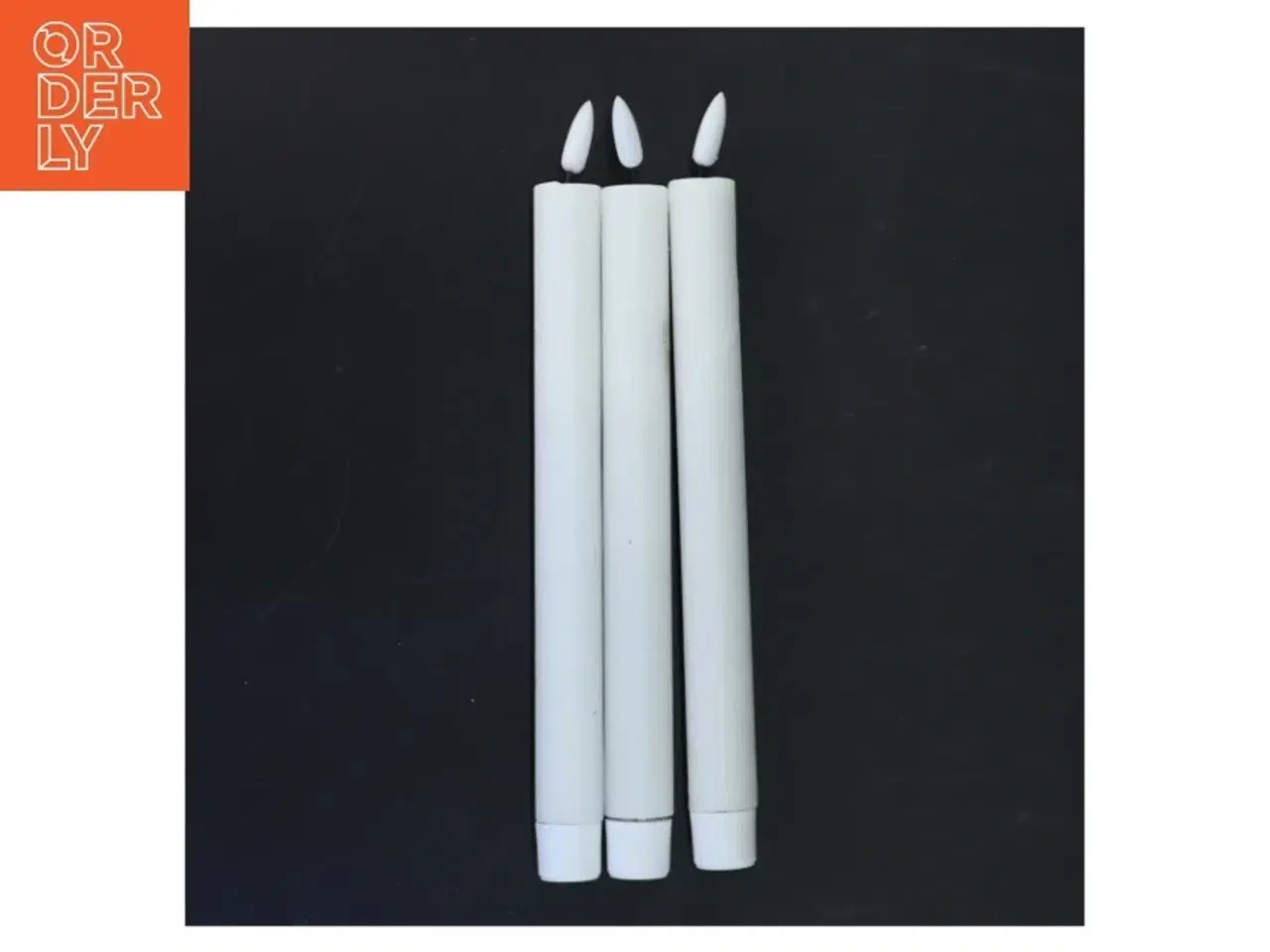 Billede 1 - Elektroniske lys med flammeformet spids (str. 25 cm. 3 styk)