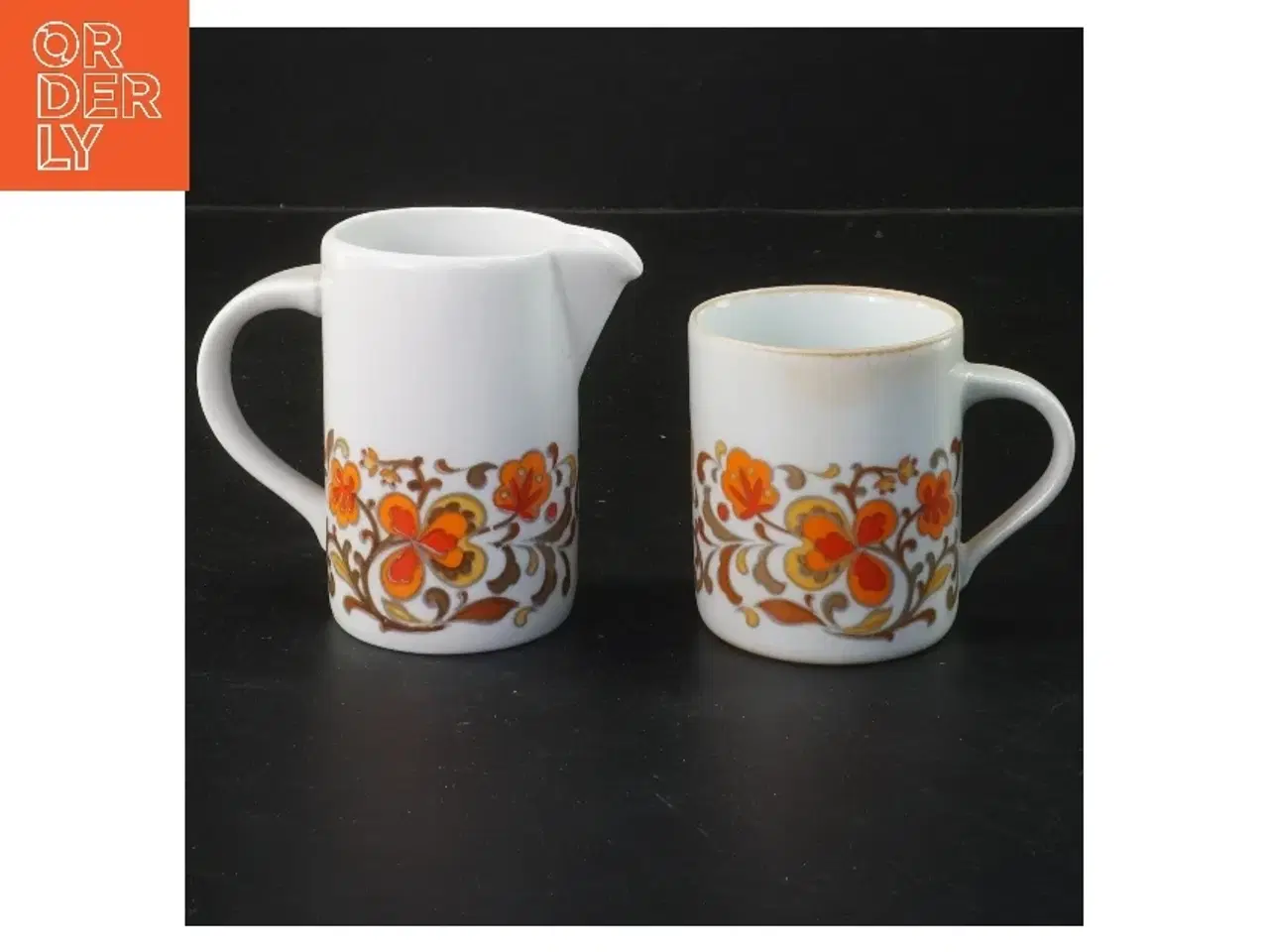 Billede 1 - Porcelæns mælkekande og kop fra Schmidt (str. 2 stk Ø 6,5&6 cm længde 9,5x7,5 cm)