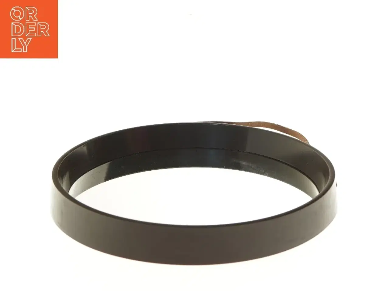 Billede 2 - Rundt spejl med læderrem (str. Ø 30 cm)