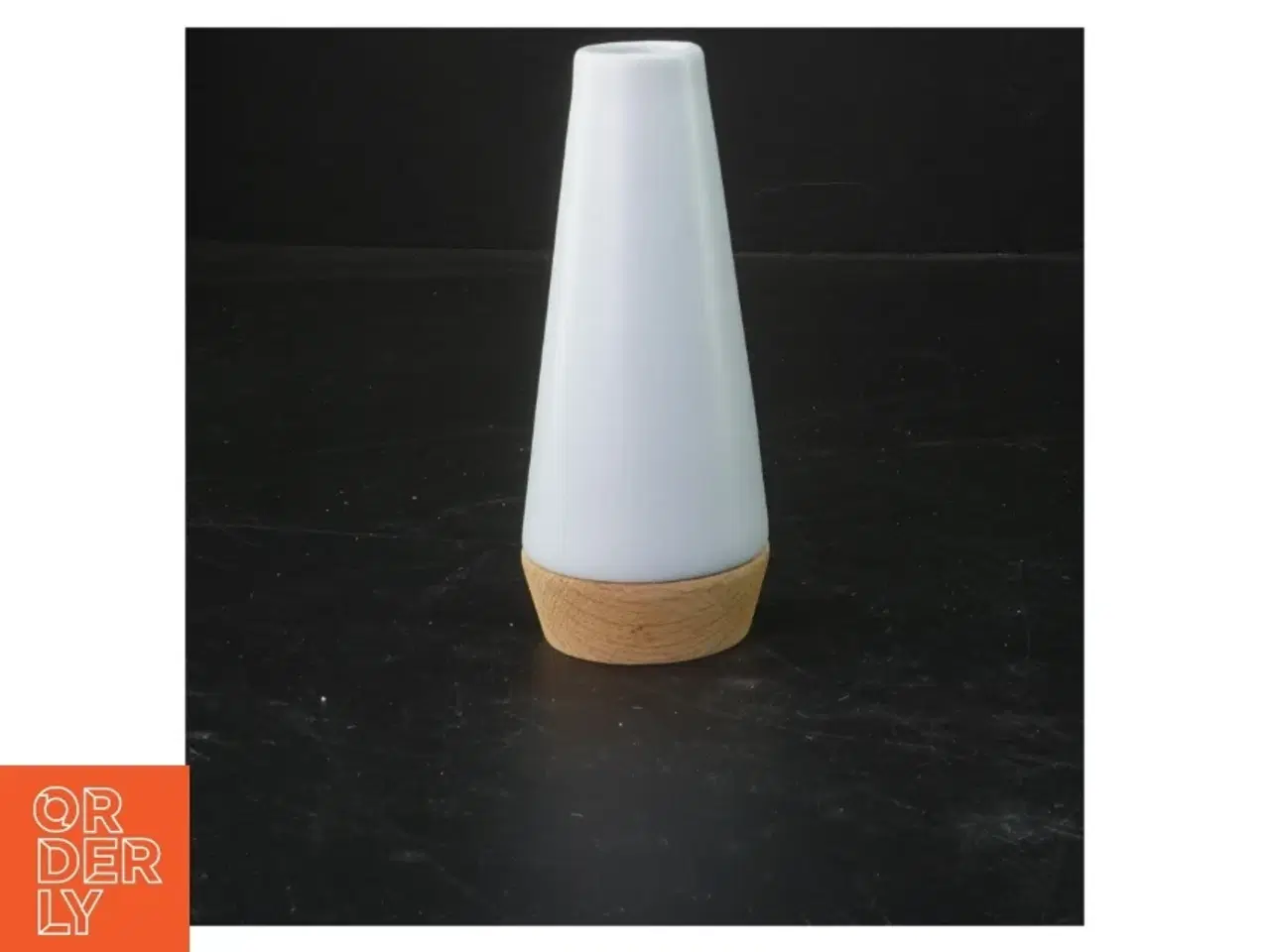 Billede 1 - Blå vase med træbund fra Novaform (str. 13x5 cm)