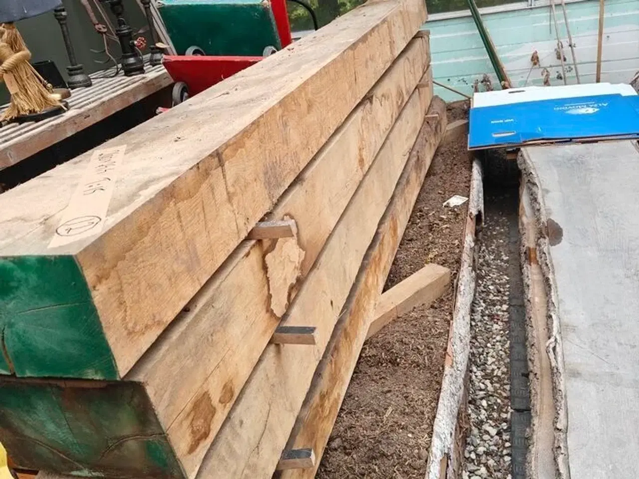 Billede 1 - 4 stk. Ege sveller str. 260 x 25 x 15