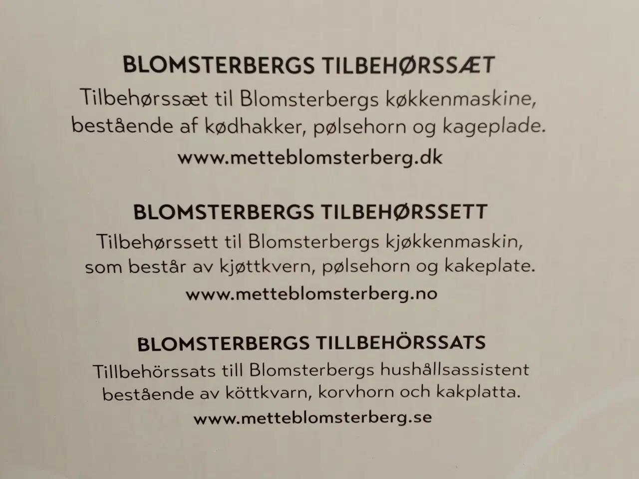 Billede 2 - Blomsterbergs tilbehørssæt til køkkenmaskine. 