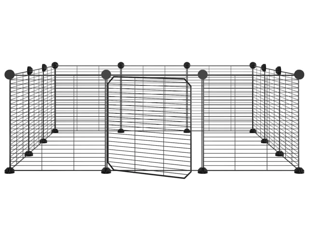 Billede 2 - 12-panels kæledyrsindhegning med låge 35x35 cm stål sort