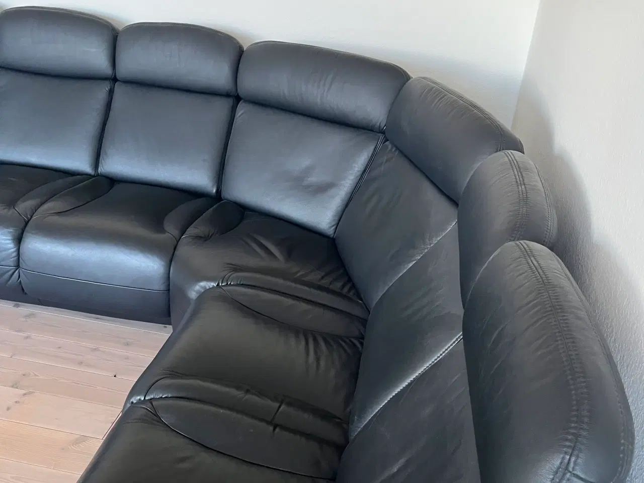 Billede 1 - Sort læder hjærnesofa