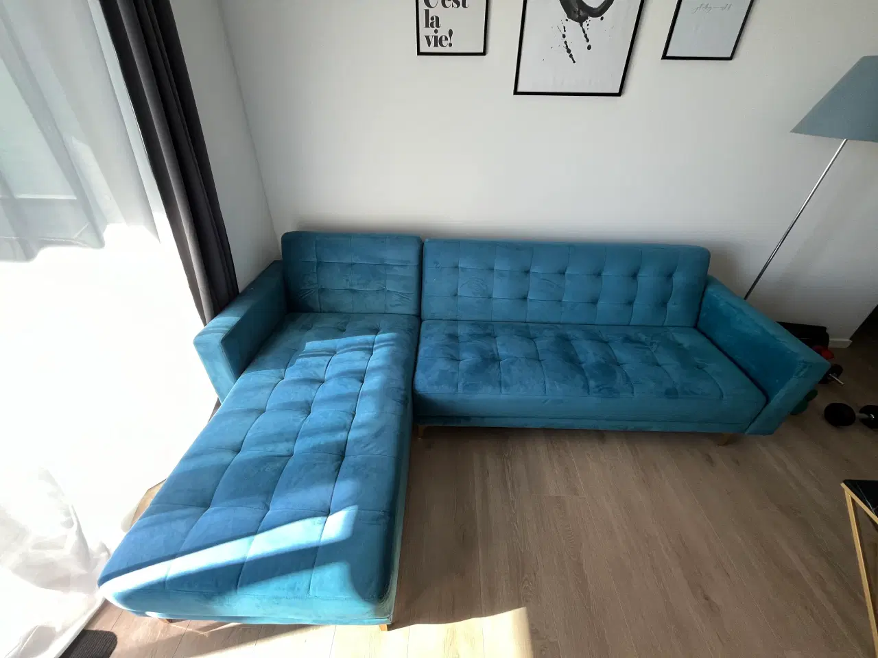 Billede 1 - Velour hjørnesofa