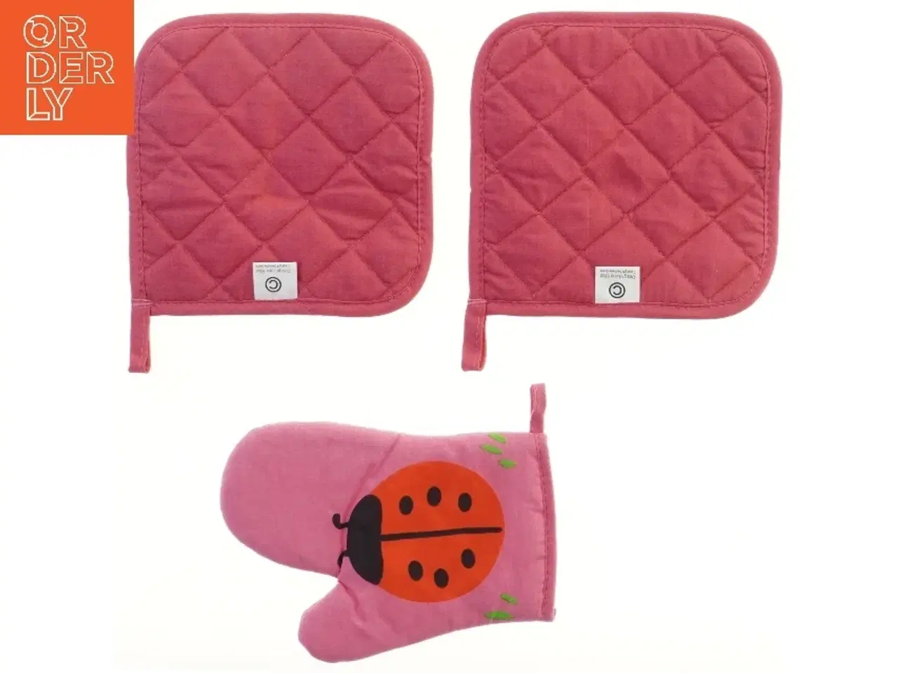 Billede 2 - Sæt med grydelapper og ovnhandske til børn (str. 18x18 & 20 cm)