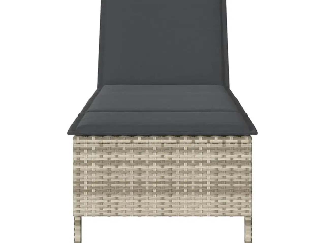 Billede 5 - Liggestol med hynde 55x200x44 cm polyrattan lysegrå