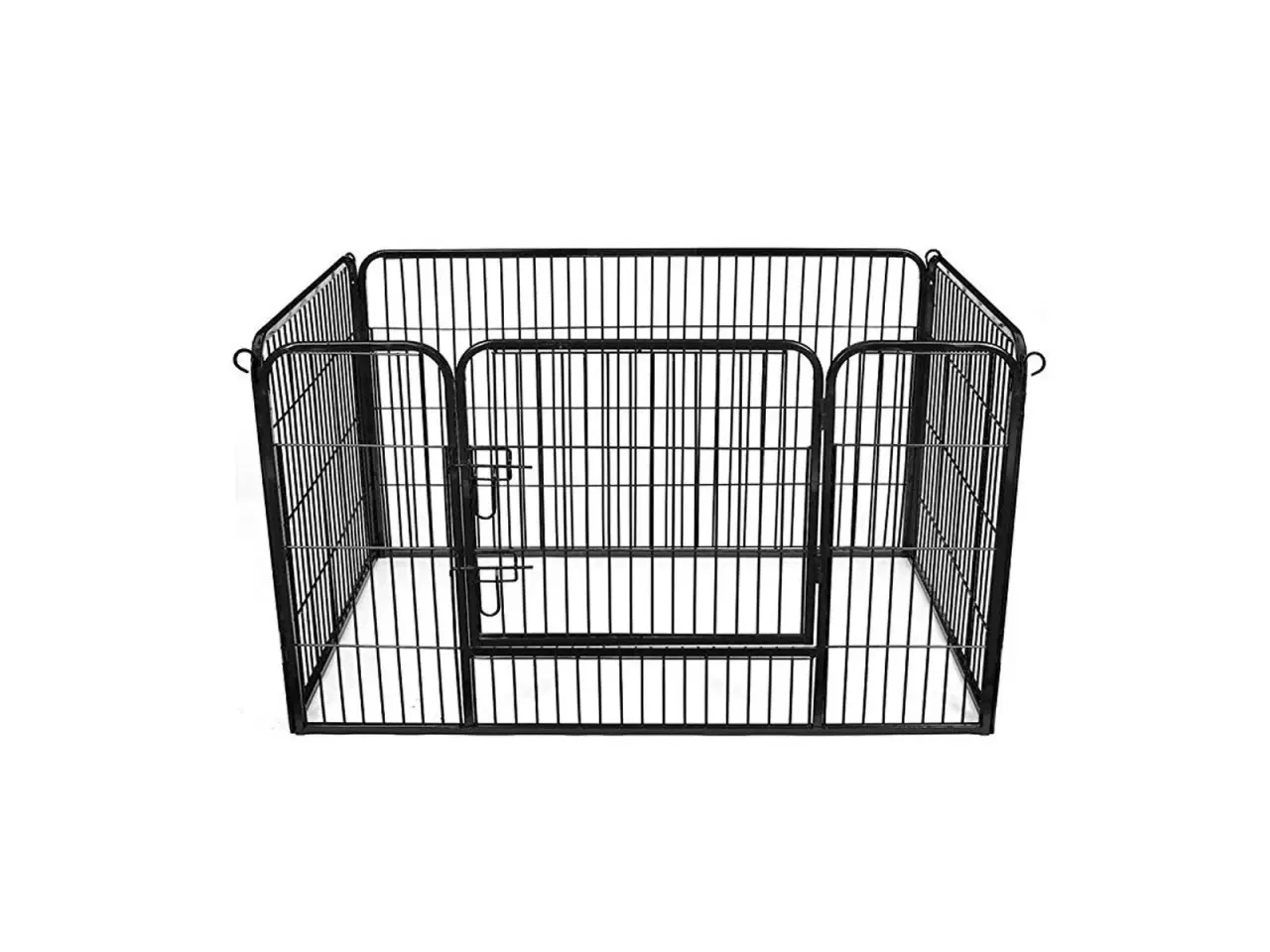 Billede 2 - Hvalpe løbegård i metal – sort, 122 × 80 × 70 cm (PPK04BK)