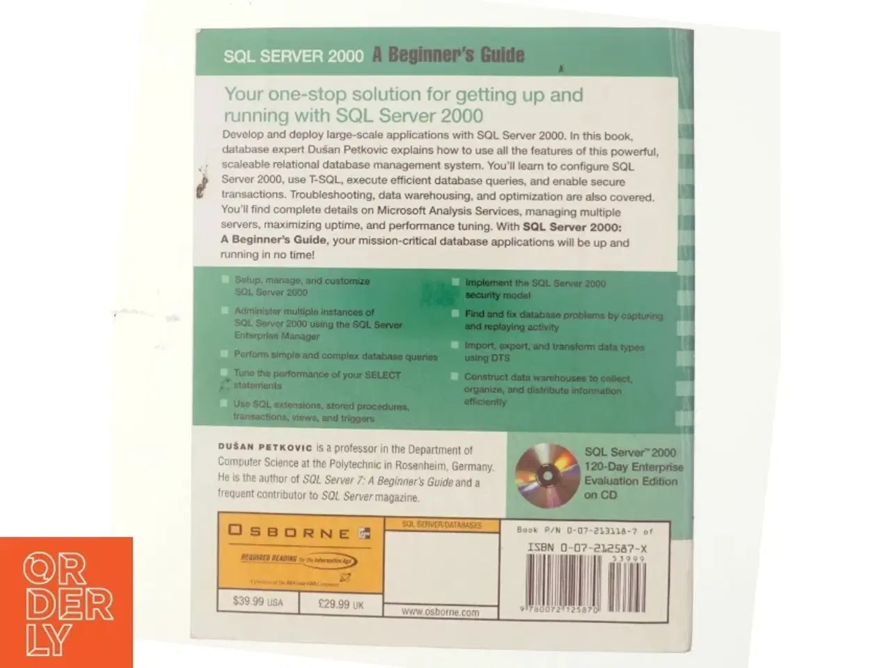 Billede 3 - SQL server 2000 : a beginner&#39;s guide af Dusan Petkovic (Bog)