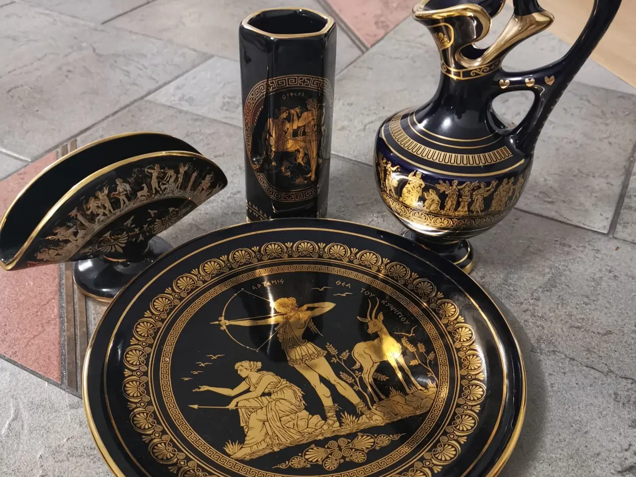 Billede 1 - Græsk Dekorationssæt, vase, tallerken