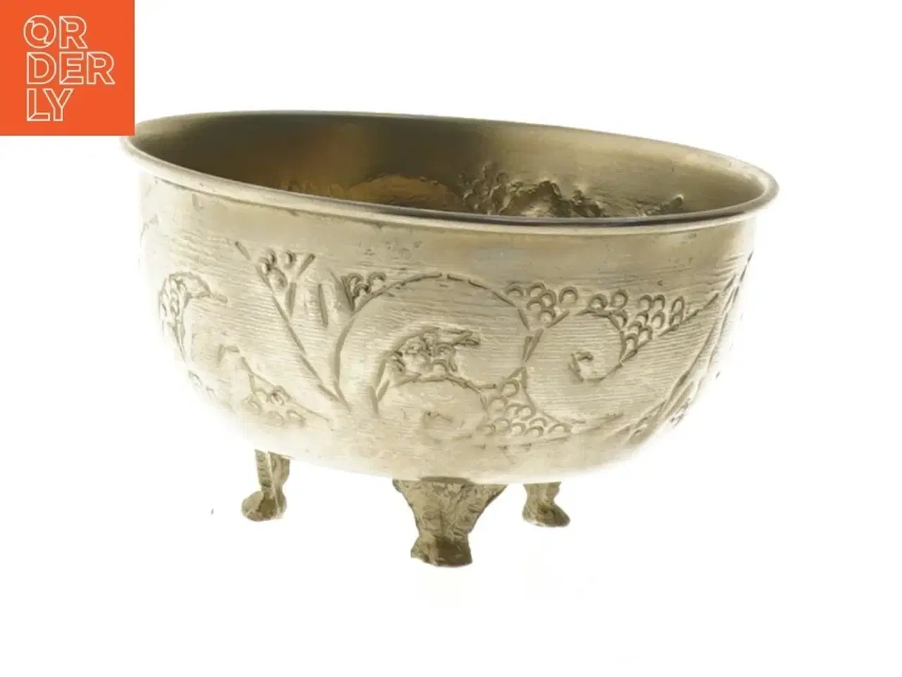 Billede 3 - Forgyldt skål med låg og dekorative udskæringer (str. Ø 12 cm)