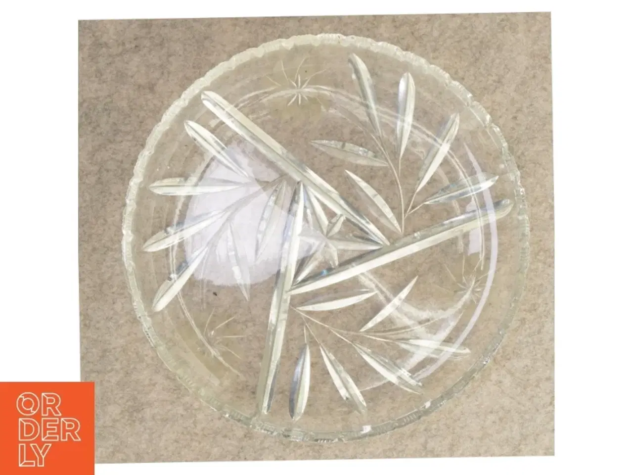 Billede 1 - Glas fad i krystal (str. 28 x 28 cm)