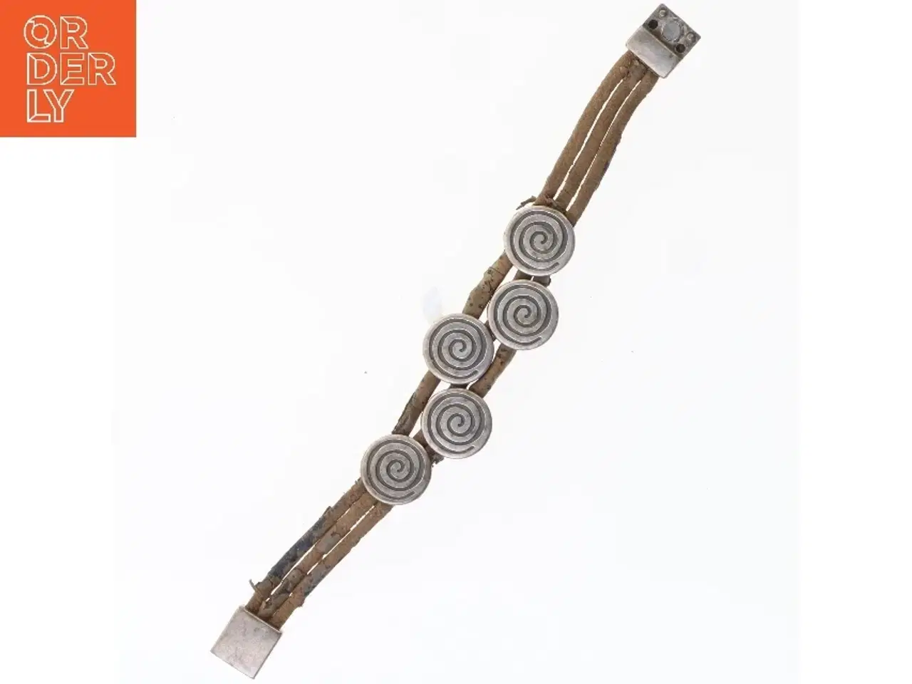 Billede 3 - Korkarmbånd med metal dekoration (str. 20 cm)