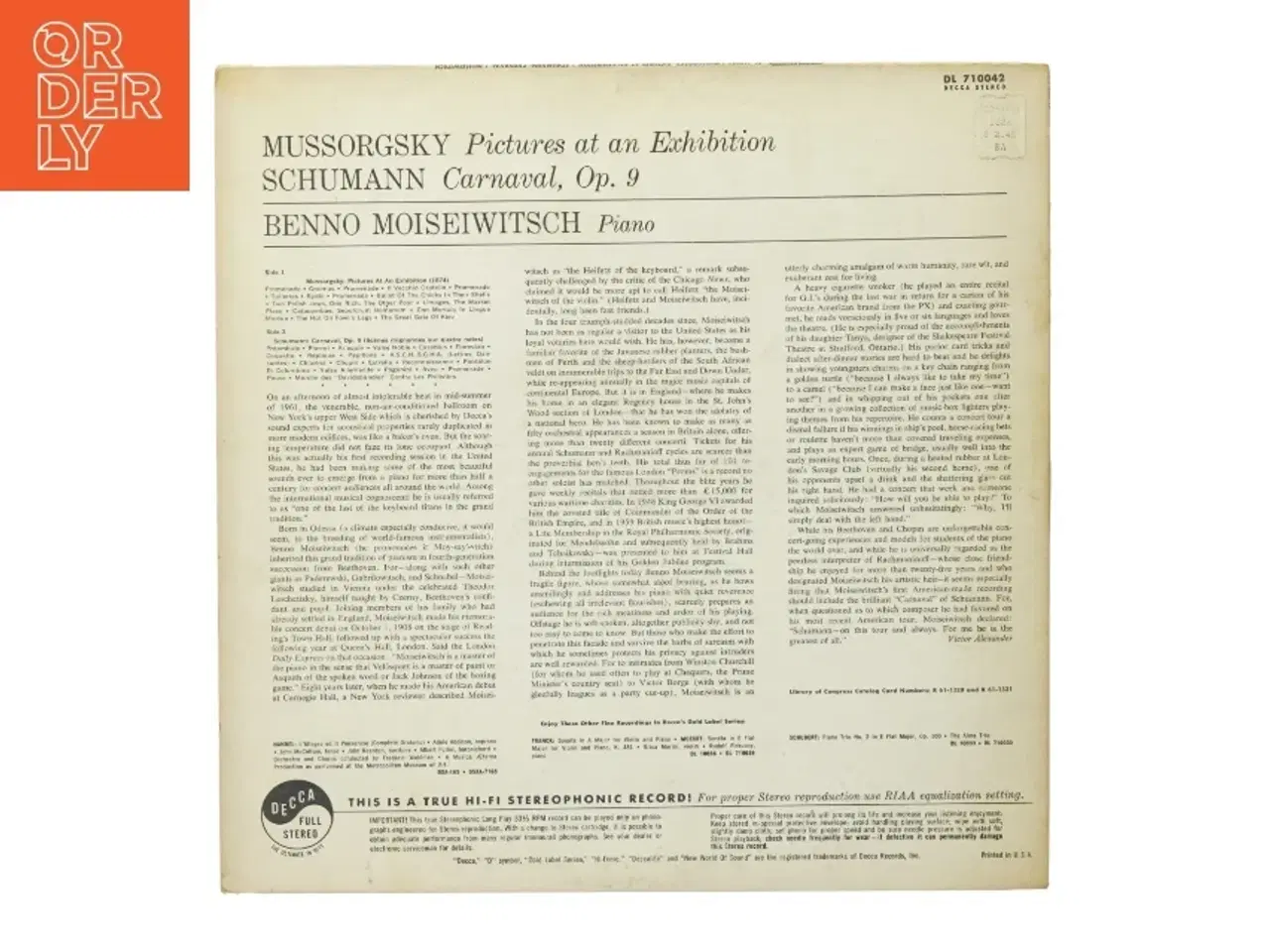 Billede 2 - LP vinylplade med Moiseiwitsch