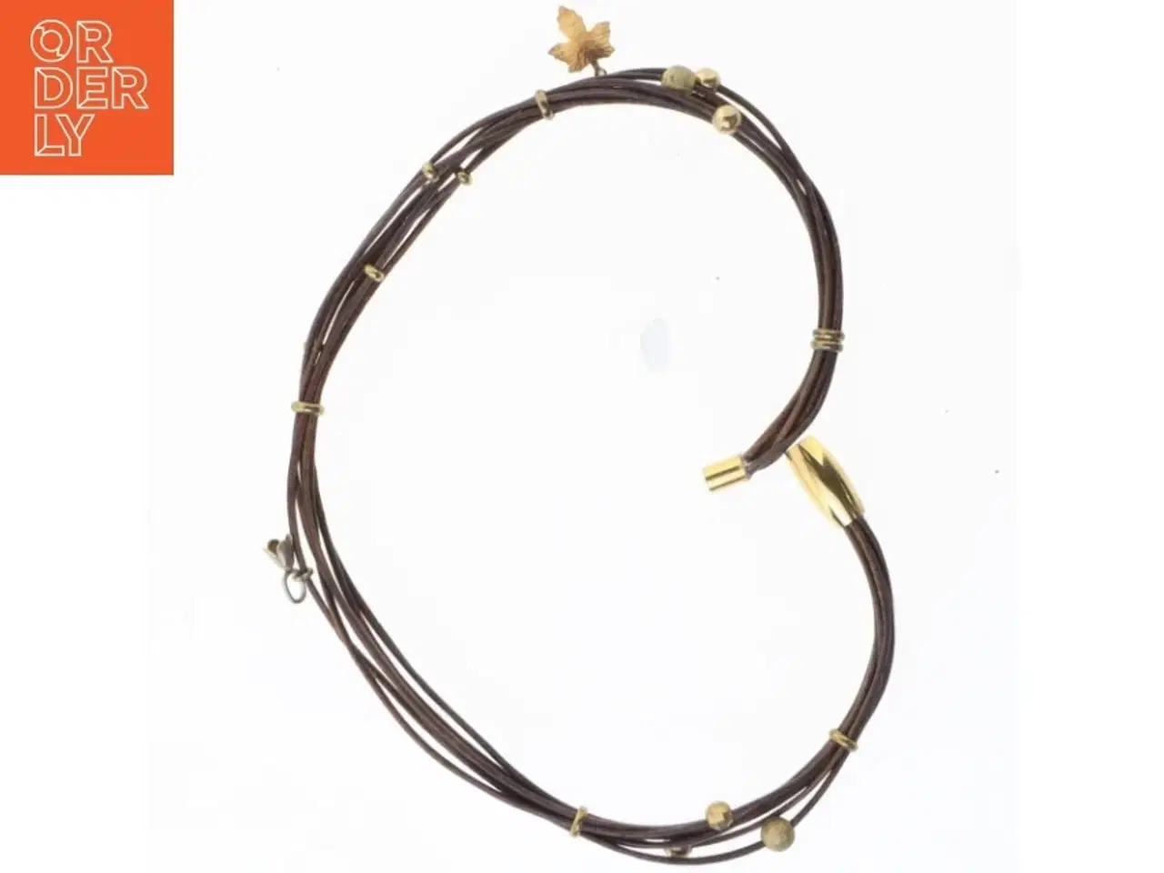 Billede 4 - Læderarmbånd med metaldetaljer (str. 37 cm)