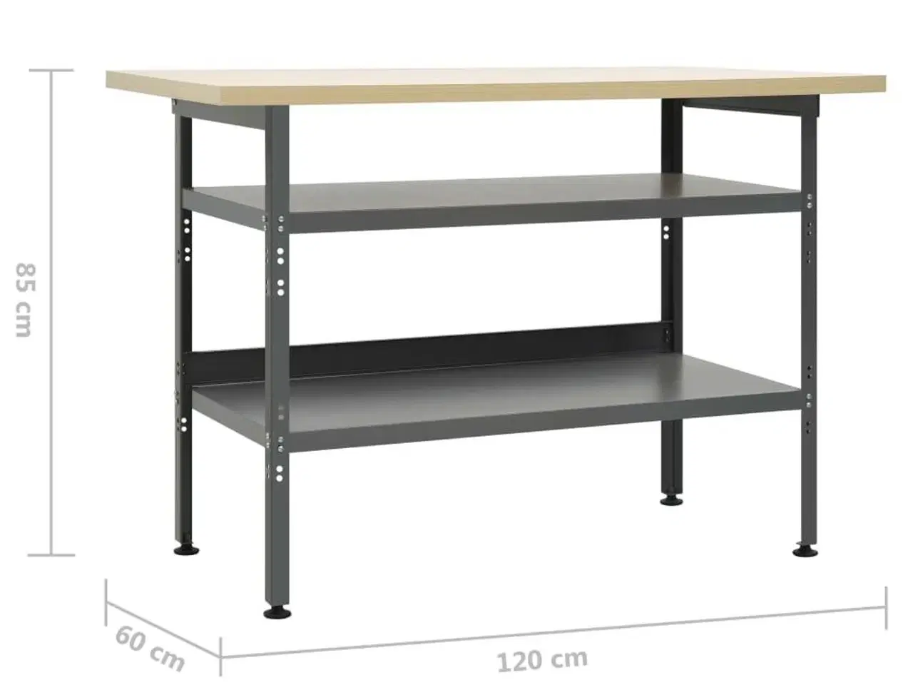 Billede 6 - Arbejdsbord 120x60x85 cm stål grå