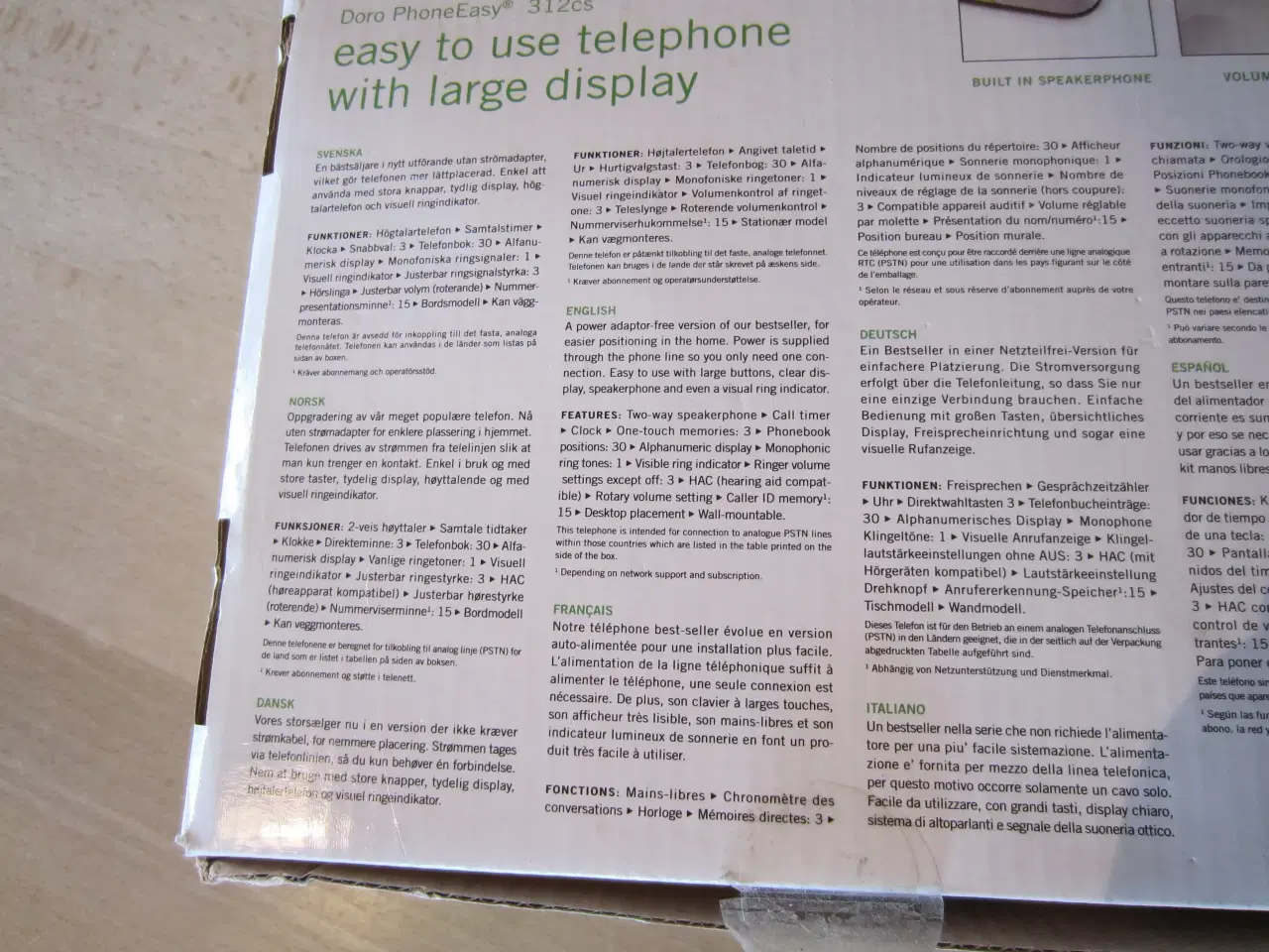 Billede 6 - Ældrevenlig telefon Doro Phone Easy 312cs