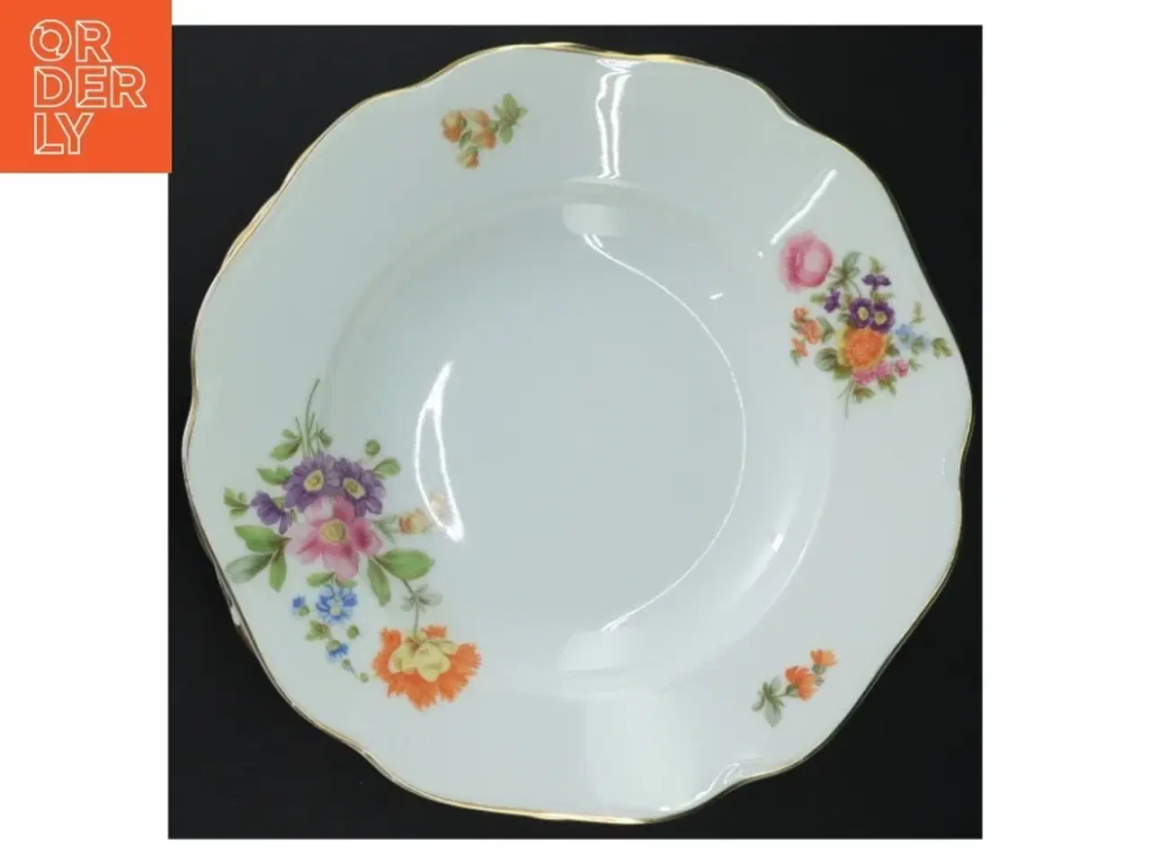Billede 4 - Porcelænsmiddagstallerkener med blomstermotiver (str. 25 cm)