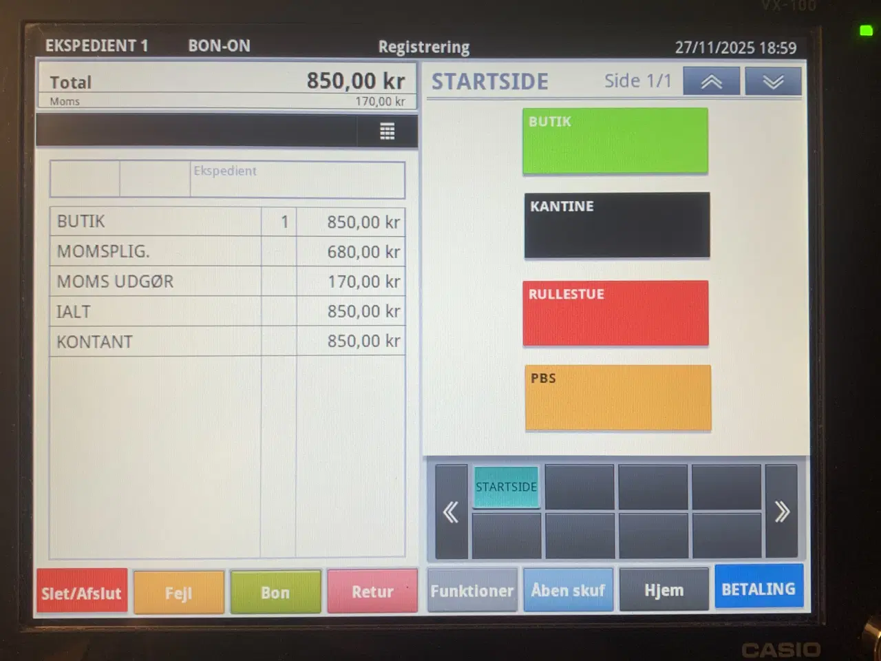 Billede 2 - Casio vx100 kasseapparat